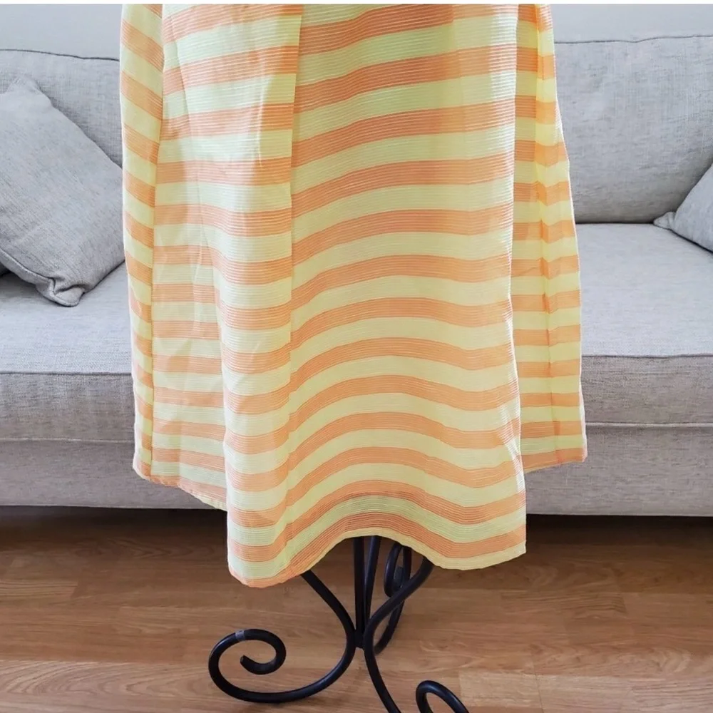 Lane Bryant 22/24 Yellow Striped A-Line Plus Skirt Summer Party Office lined